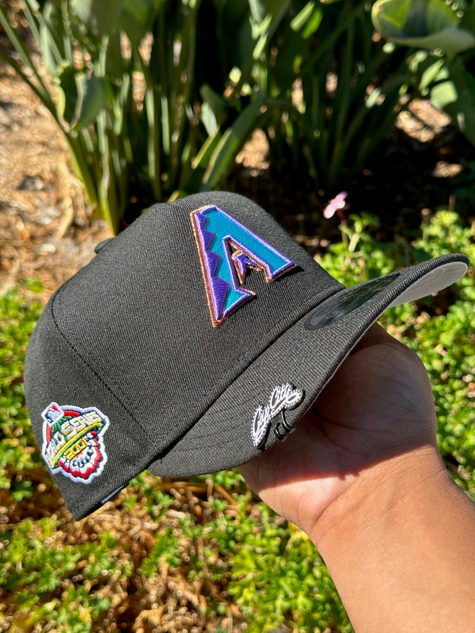 NEW ERA EXCLUSIVE 9FIFTY A-FRAME BLACK ARIZONA DIAMONDBACKS SNAPBACK W/ 2001 WORLD SERIES SIDE PATCH