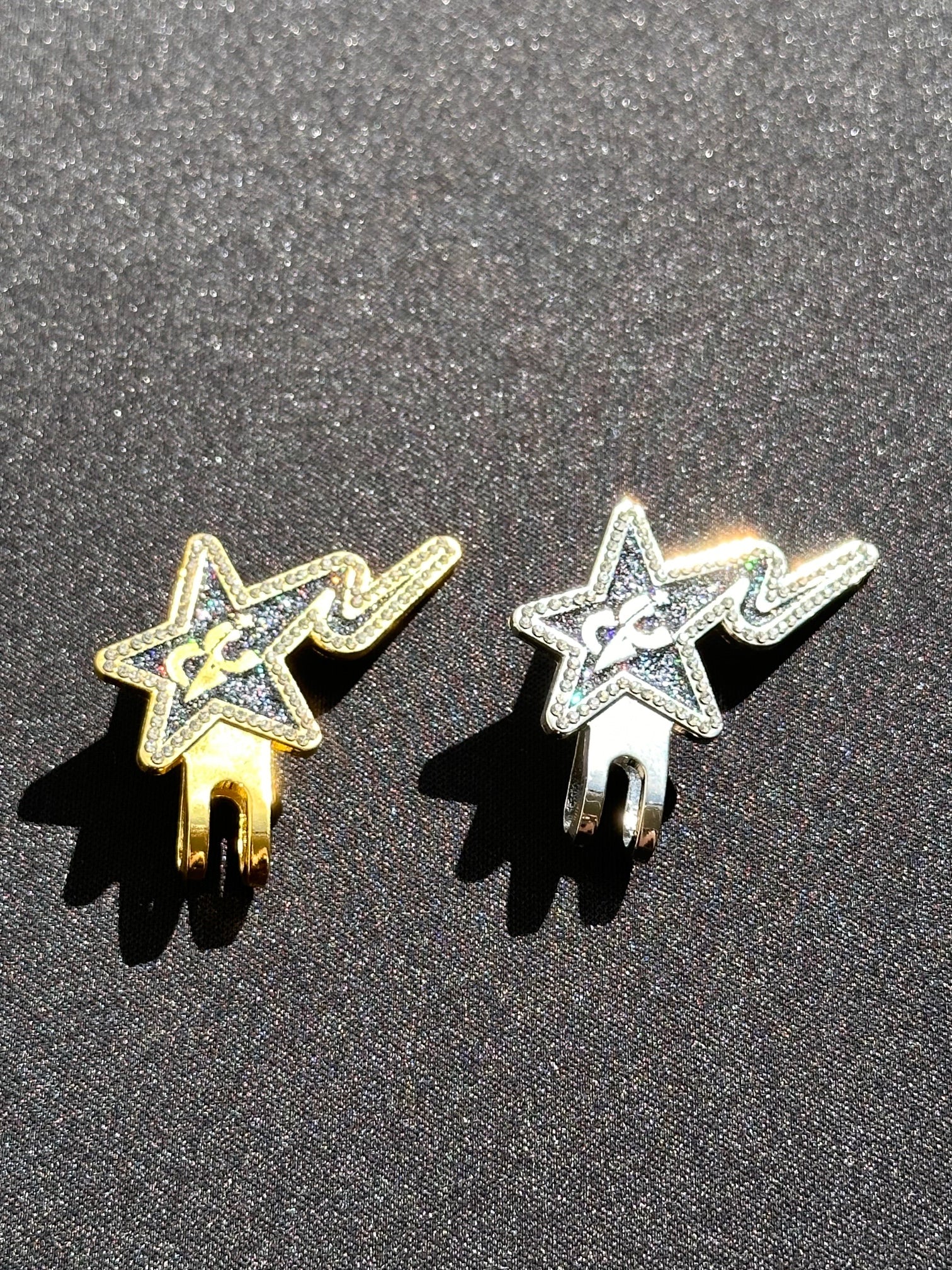 2PACK STAR ICED OUT CAP CITY BLIPS (GOLD & SILVER) W/ RHINESTONES VERY LIMITED