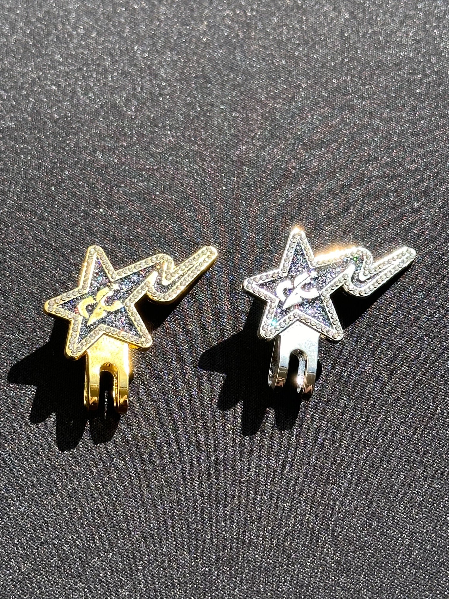 2PACK STAR ICED OUT CAP CITY BLIPS (GOLD & SILVER) W/ RHINESTONES VERY LIMITED