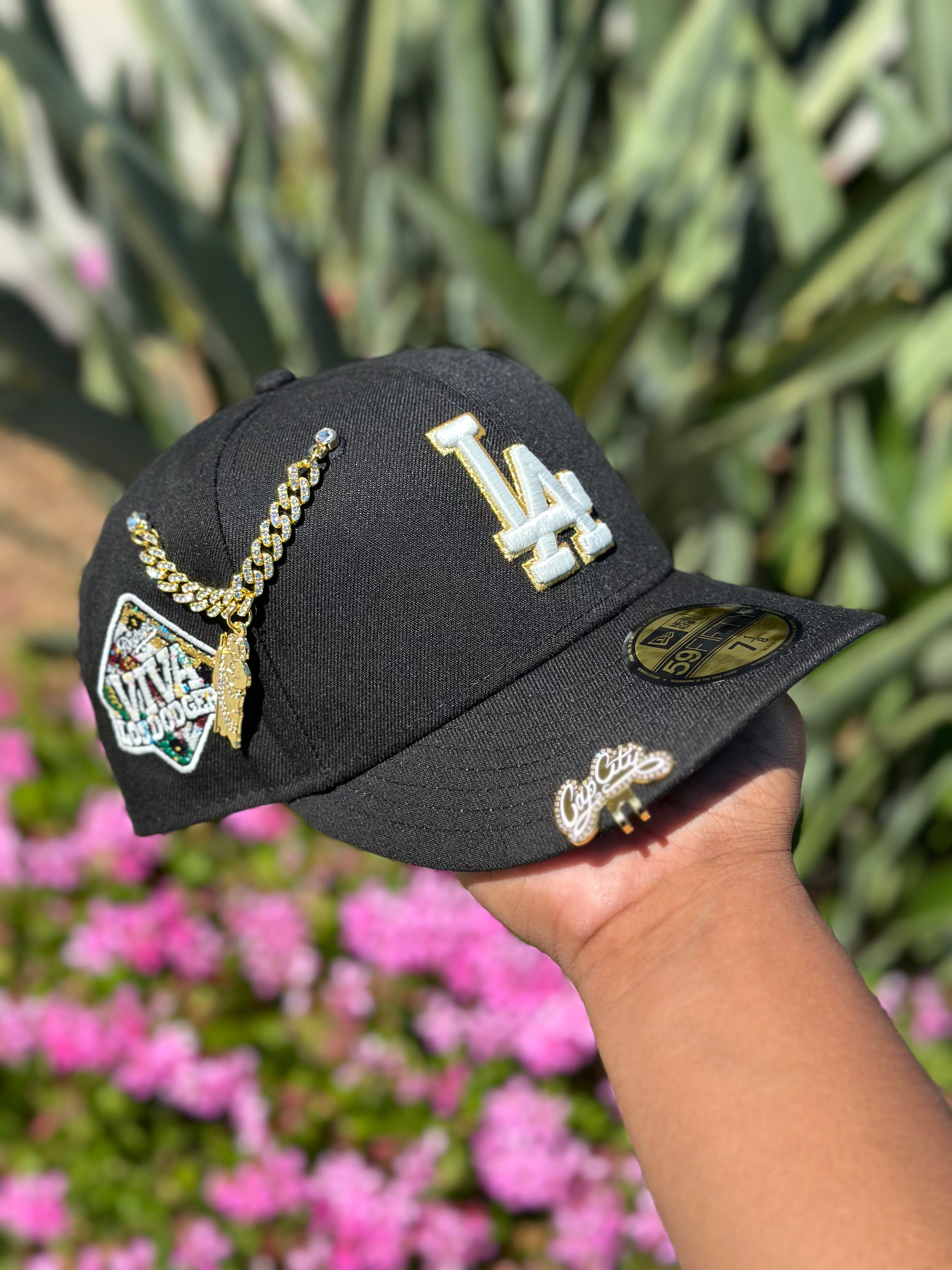 NEW ERA EXCLUSIVE 59FIFTY BLACK LOS ANGELES DODGERS W/ VIVA LOS DODGERS SIDE PATCH