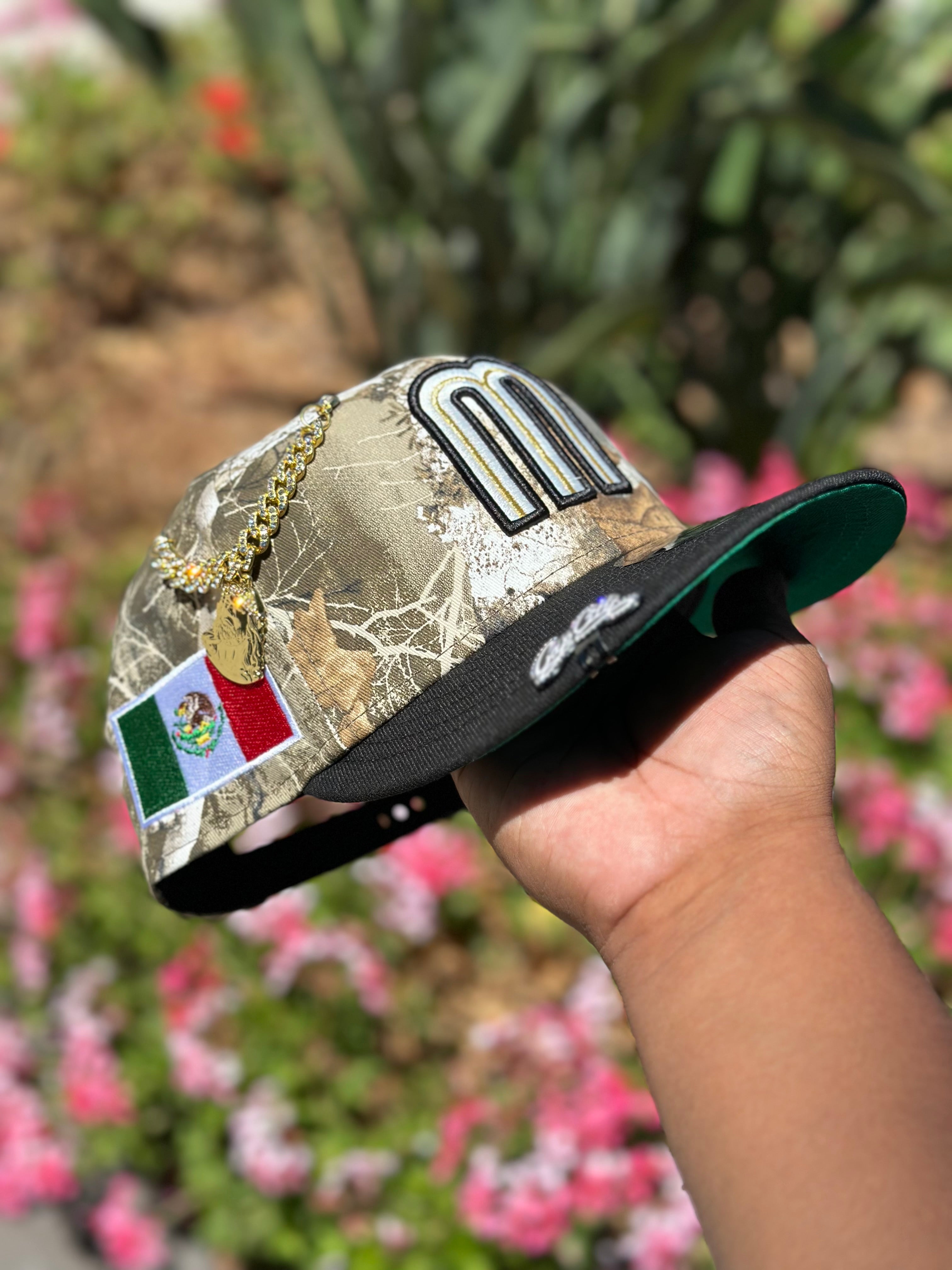 NEW ERA EXCLUSIVE 9FIFTY REALTREE/BLACK MEXICO SNAPBACK W/ MEXICO FLAG SIDE PATCH