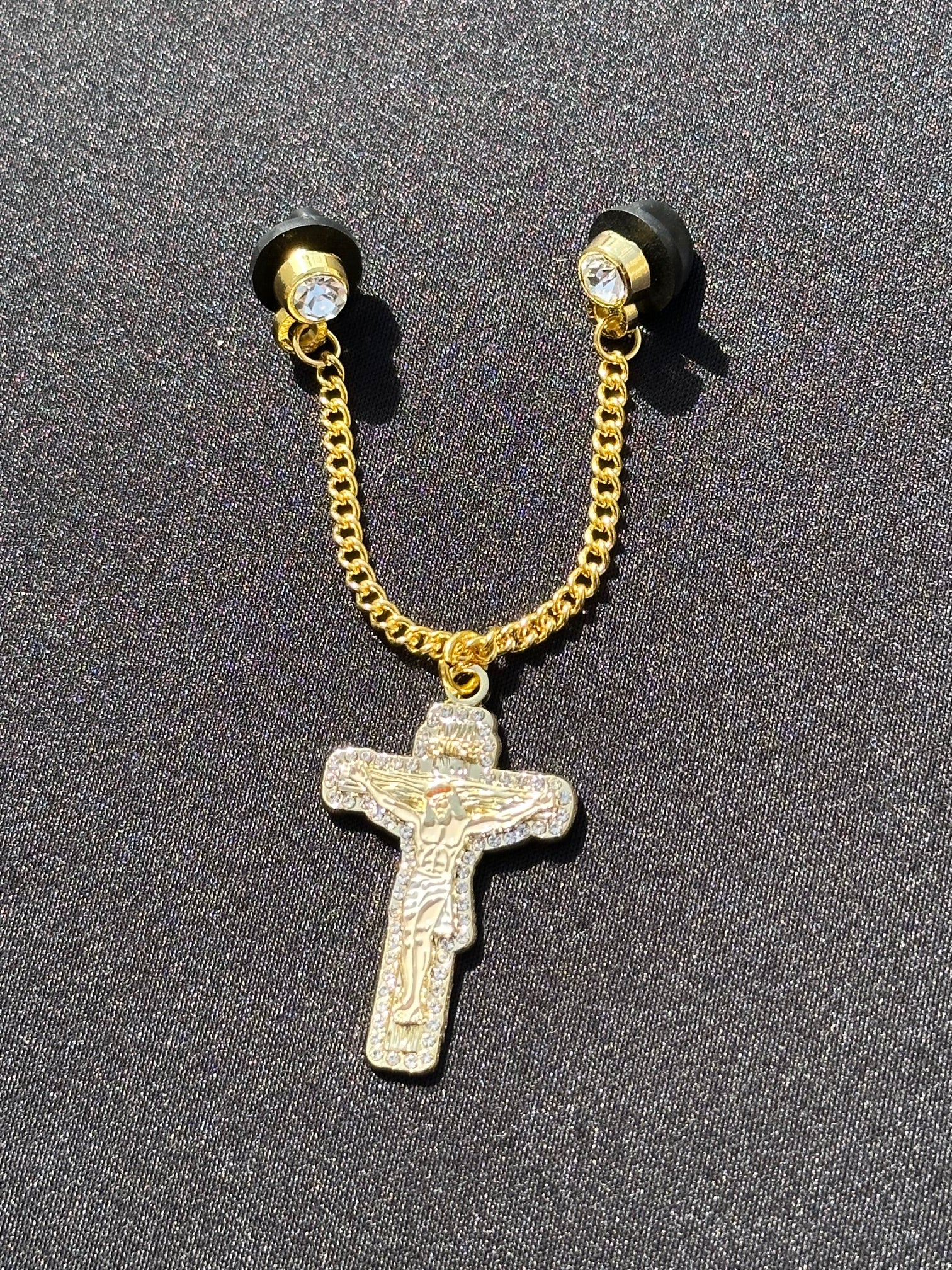 *NEW GOLD "JESUS CHRIST" EXCLUSIVE CHAIN W/ RHINESTONES (VERY LIMITED)