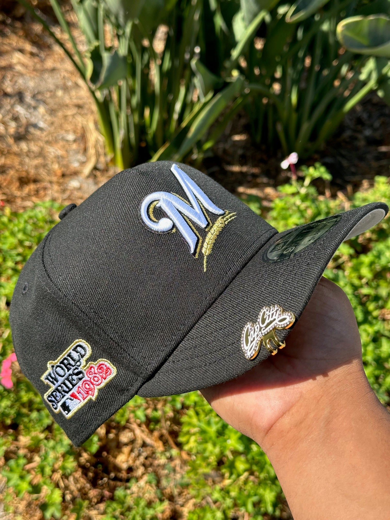 NEW ERA 9FIFTY A-FRAME BLACK MILWAUKEE BREWERS SNAPBACK W/ 1982 WORLD SERIES SIDE PATCH