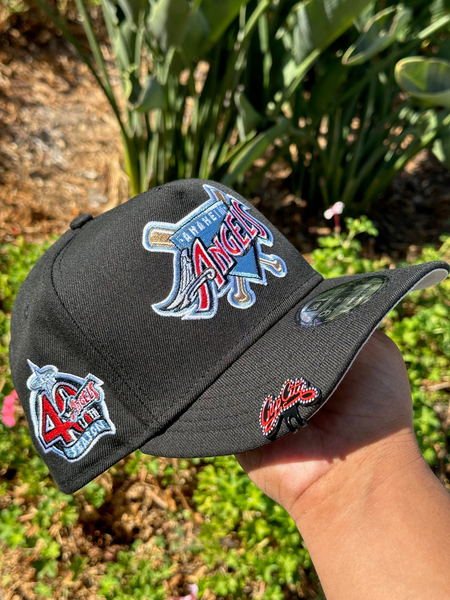 NEW ERA 9FIFTY A-FRAME BLACK ANAHEIM ANGELS SNAPBACK W/ 40TH ANNIVERSARY SIDE PATCH