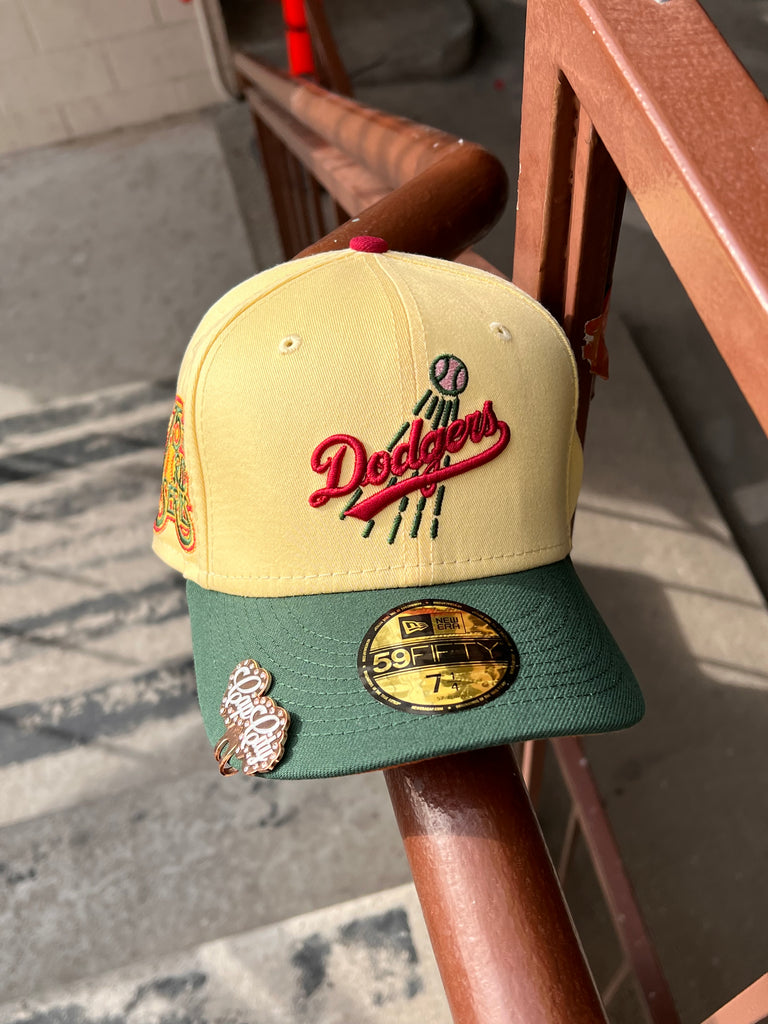 Los Angeles Dodgers Dark Green Treehouse 60th Anniversary Side Patch Yellow  UV 59FIFTY Fitted Hat