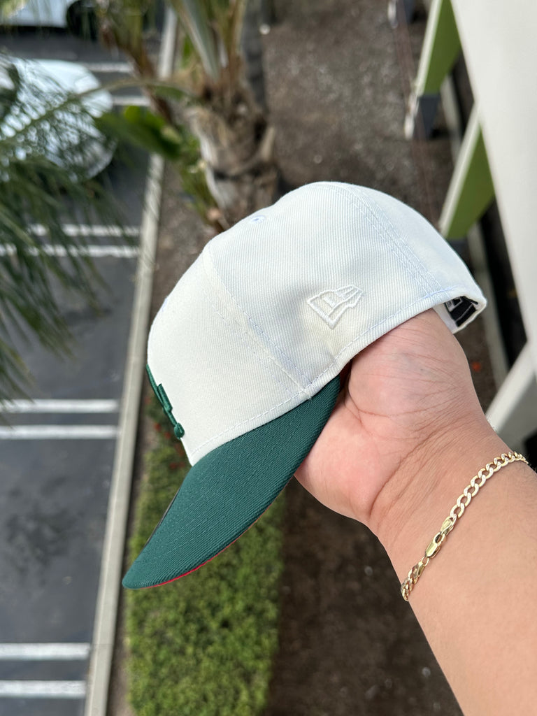 NEW ERA EXCLUSIVE 59FIFTY CHROME WHITE/FOREST GREEN LOS ANGELES