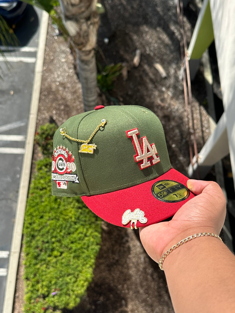 NEW ERA EXCLUSIVE 59FIFTY OLIVE GREEN/BURGUNDY LOS ANGELES DODGERS