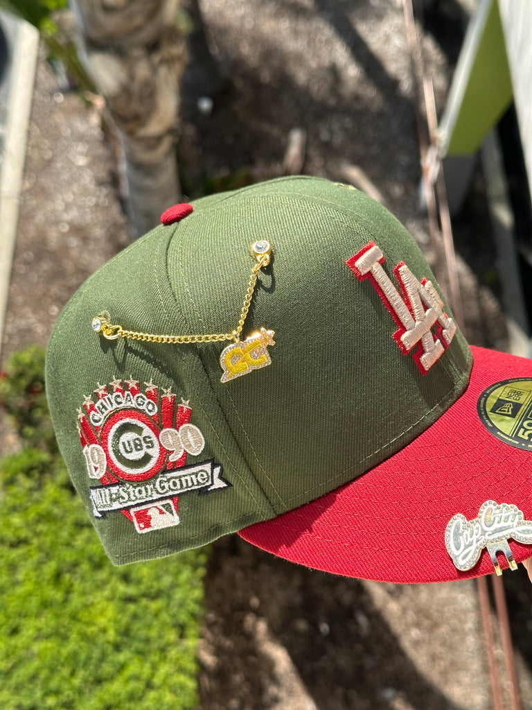 59FIFTY Los Angeles Dodgers Chrome/Red/Green 40th Anniversary Patch