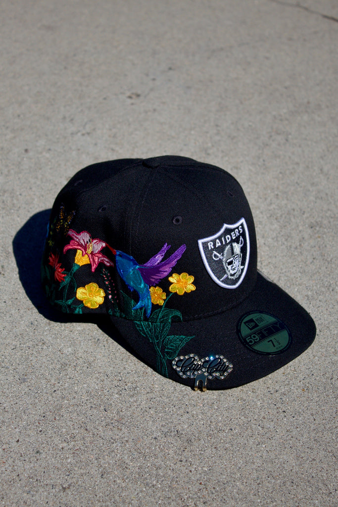 Official New Era Las Vegas Raiders NFL Blooming Black 59FIFTY Fitted Cap  B4993_AIS B4993_AIS