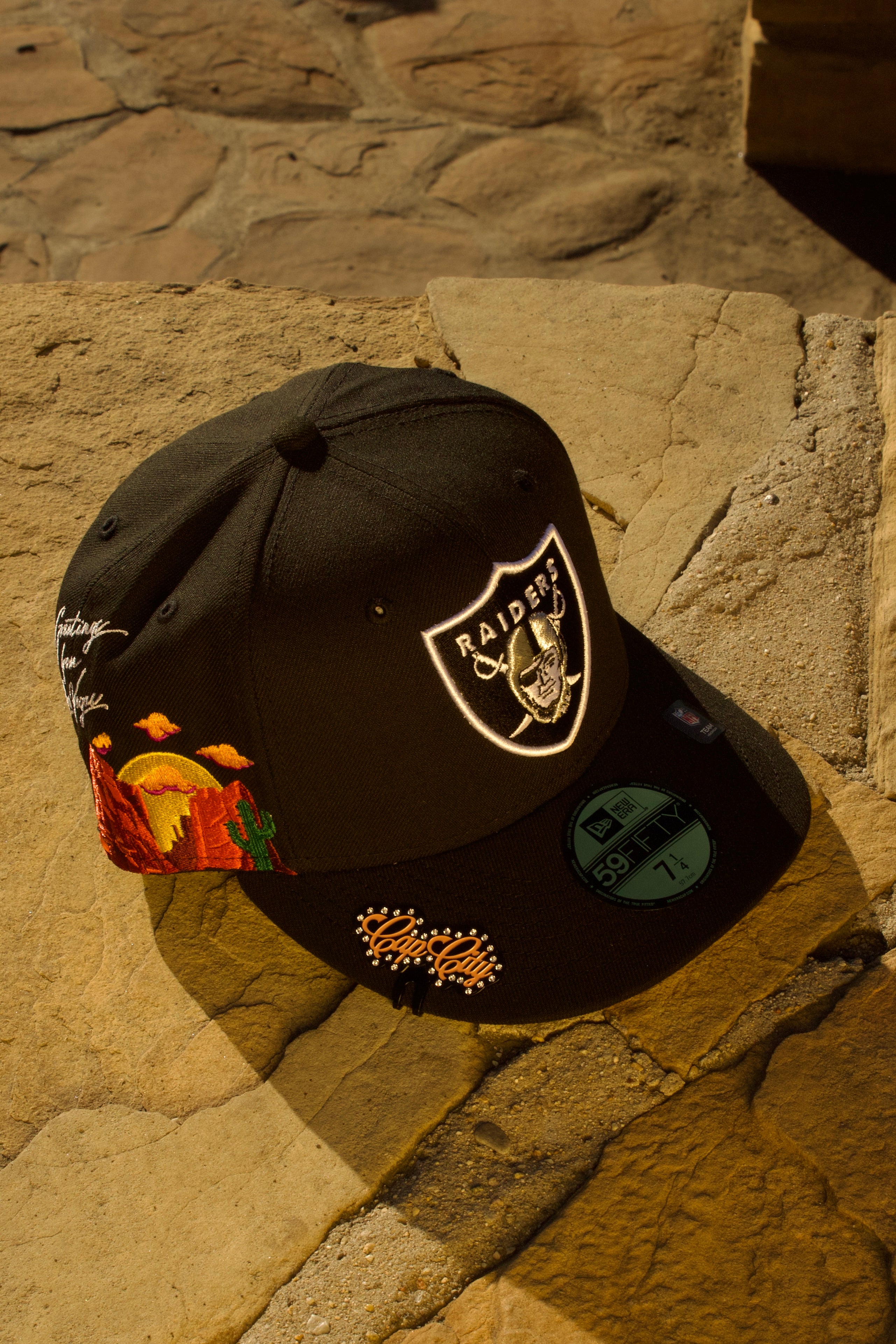 Shop New Era 59Fifty Las Vegas Raiders Side Patch Fitted Hat 70688571 black