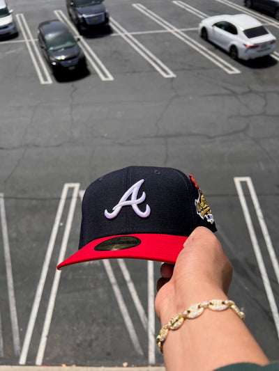 NEW ERA 1995 WS SIDE PATCH ATLANTA BRAVES FITTED HAT (NAVY/RED